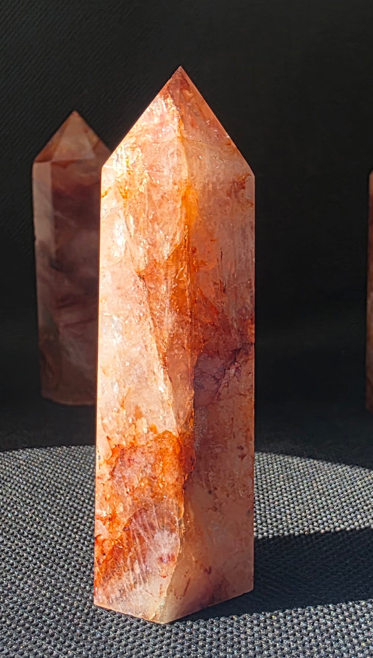 Natural Fire Quartz Crystal Towers – Premium Hematoid Quartz Points