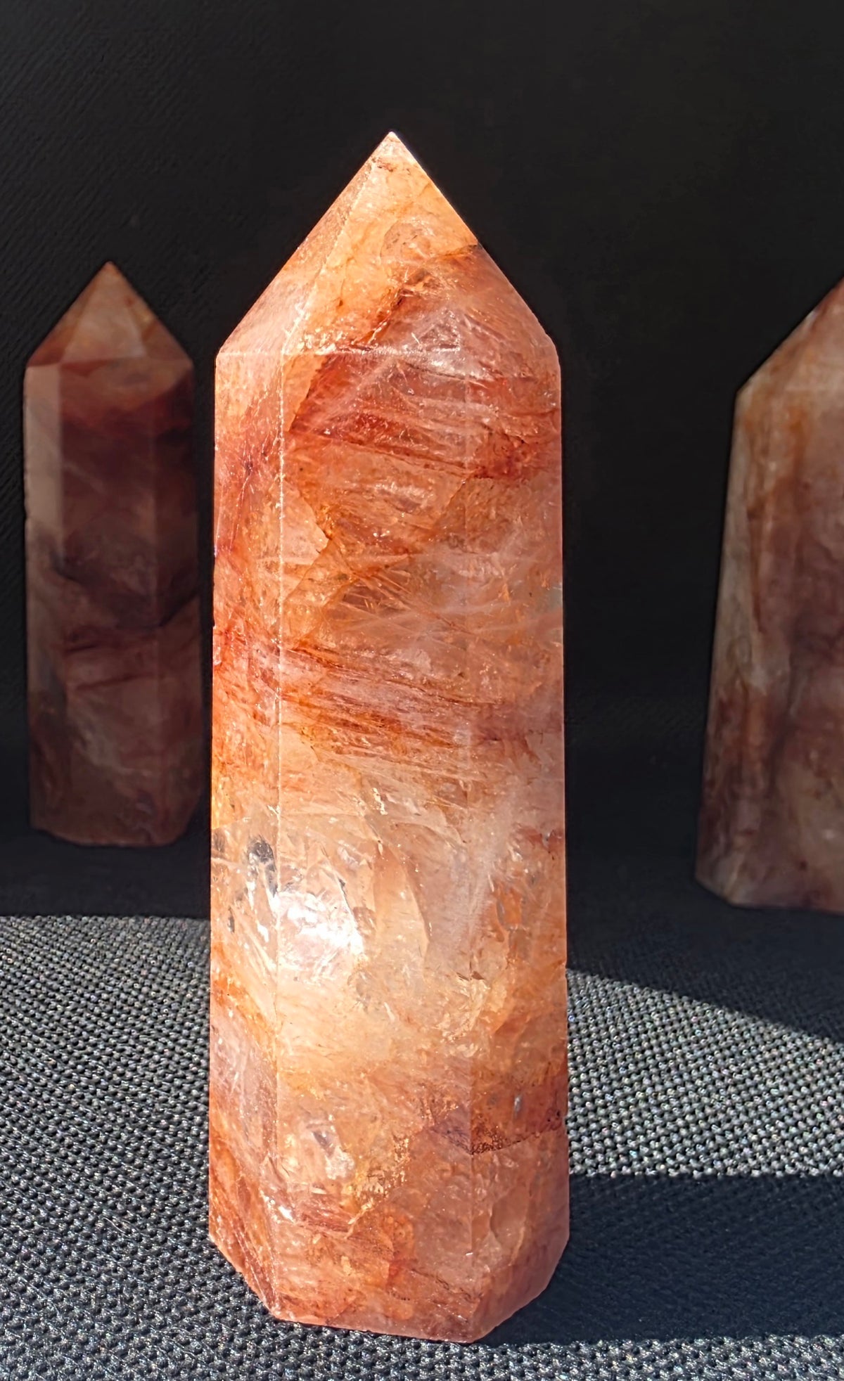 Natural Fire Quartz Crystal Towers – Premium Hematoid Quartz Points