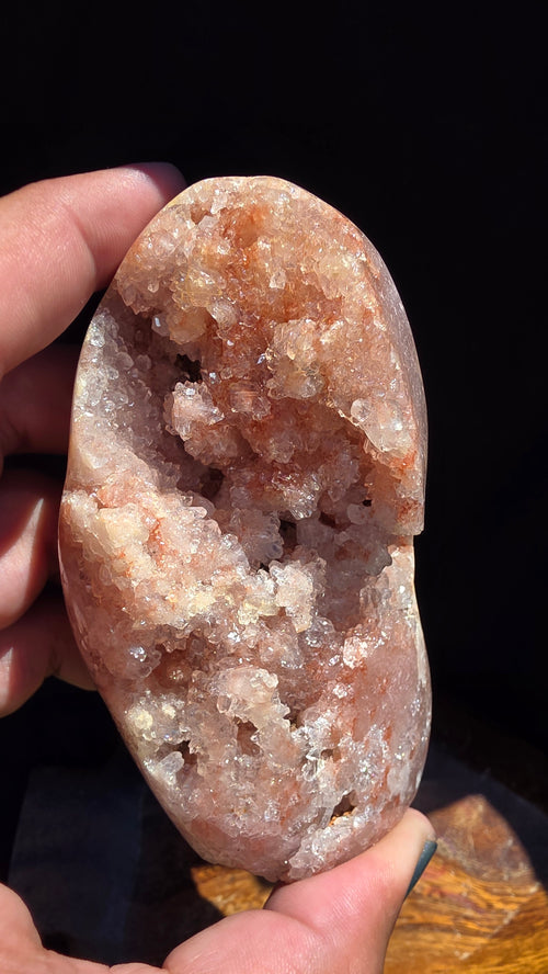 10cm Pink Amethyst Crystal Geode 350g, Raw Cluster Mineral Specimen