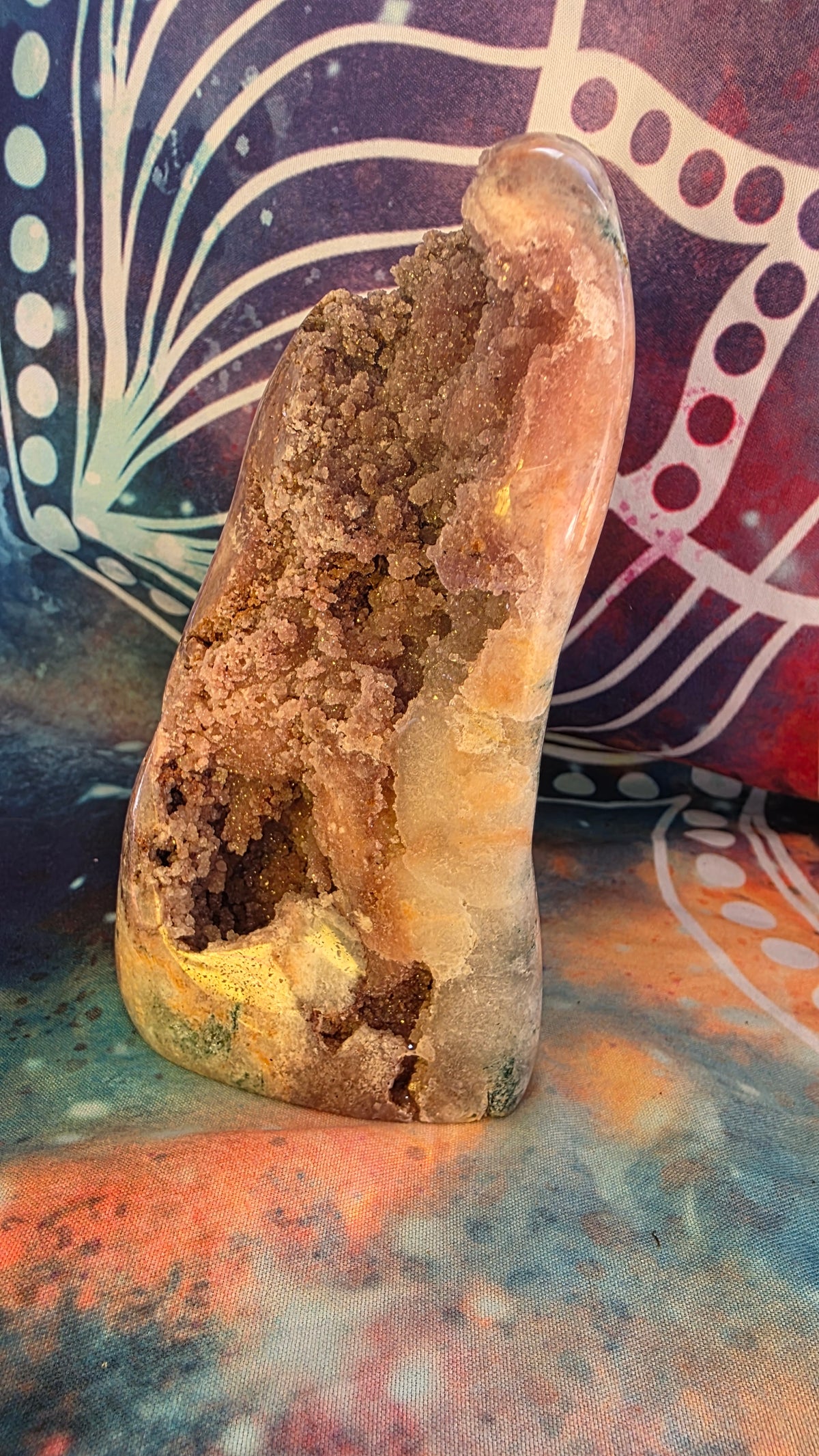 Natural Pink Amethyst Freeform Specimen with Deep Druzy Pocket – Ethically Sourced from Brazil (433g)