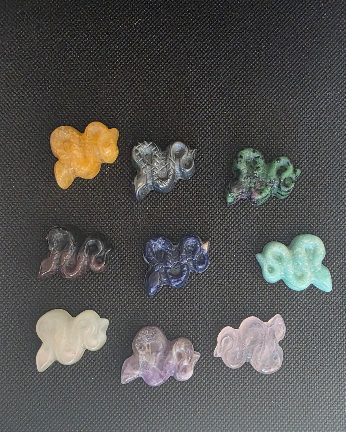 Mini Crystal Carved Snakes – Hand-Carved Gemstones