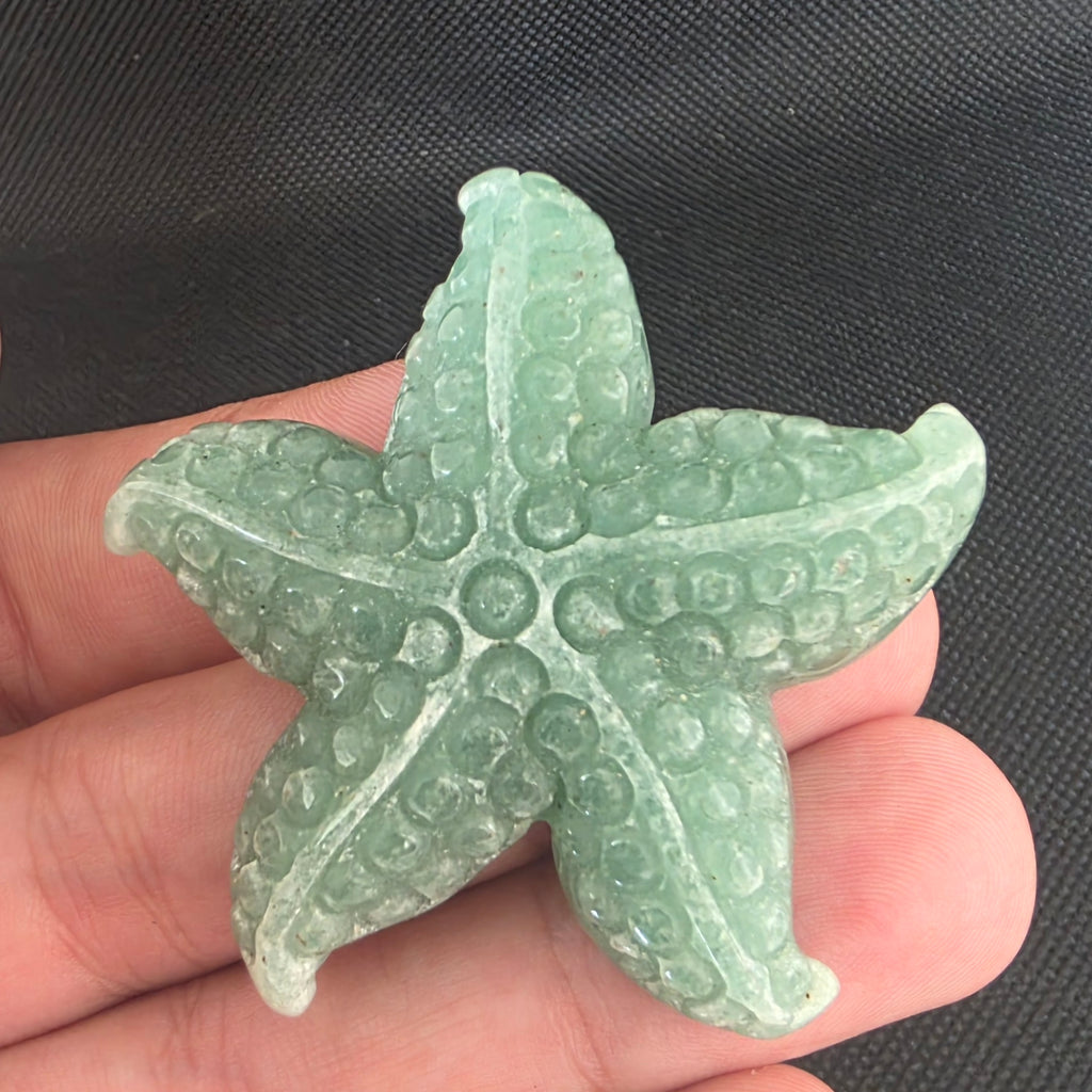 Green Aventurine Starfish Carving (4.5–5cm) Intuitively Chosen