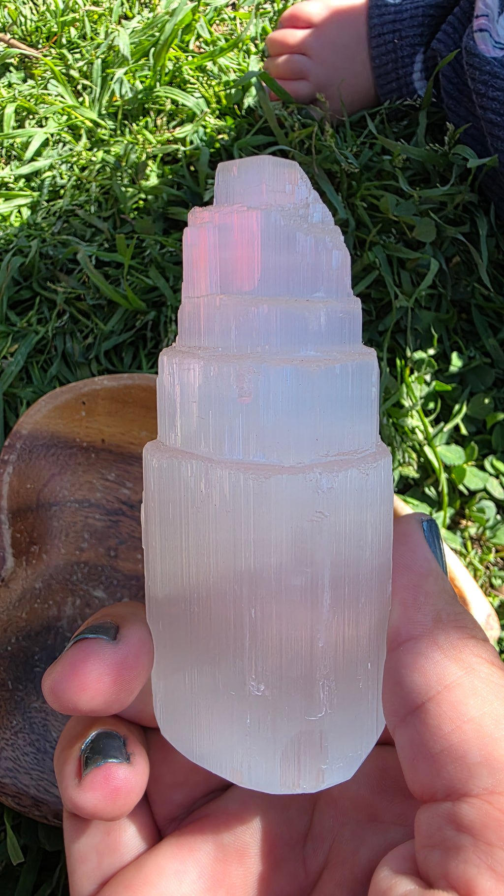 Selenite (Satin Spar) Tower – 10cm Crystal Point