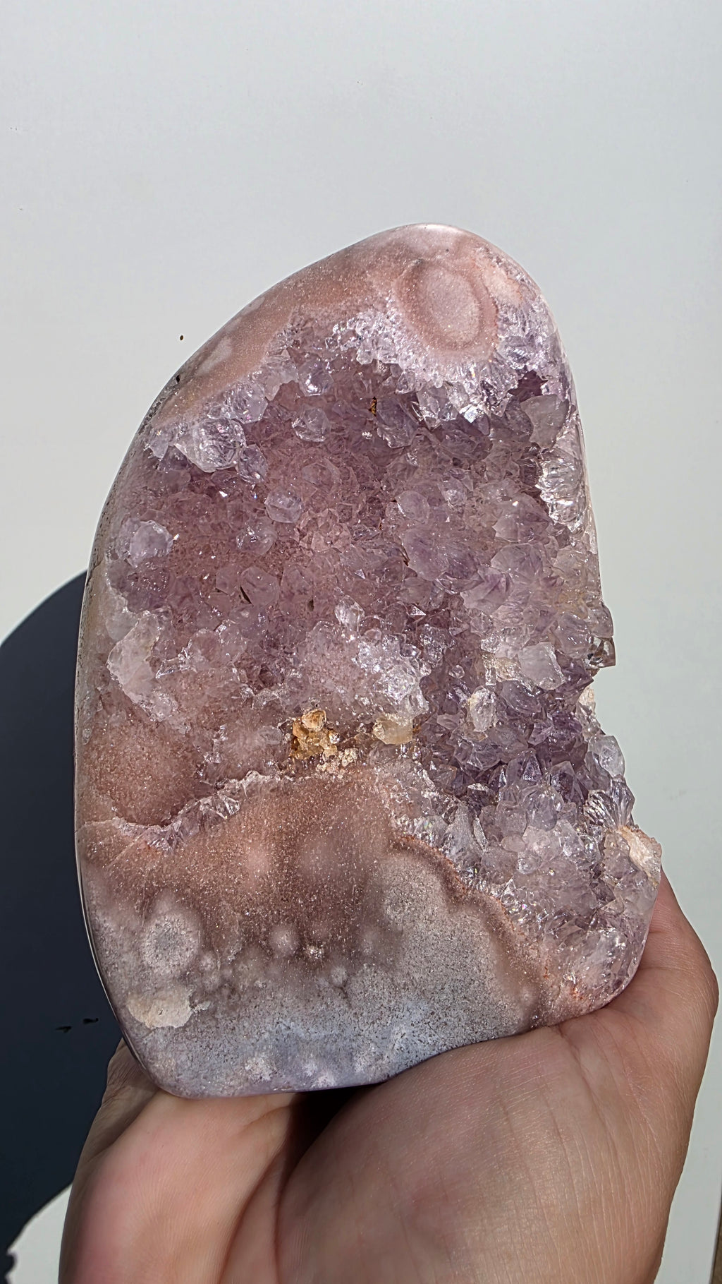 Premium Brazilian Pink Amethyst Cut-Base Geode | 1.5kg Statement Crystal