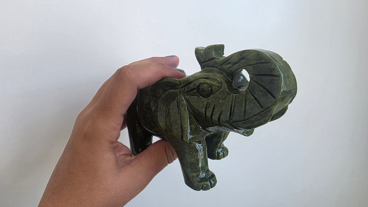 Carved Serpentine Elephant – Intuitively Chosen 1.2kgs