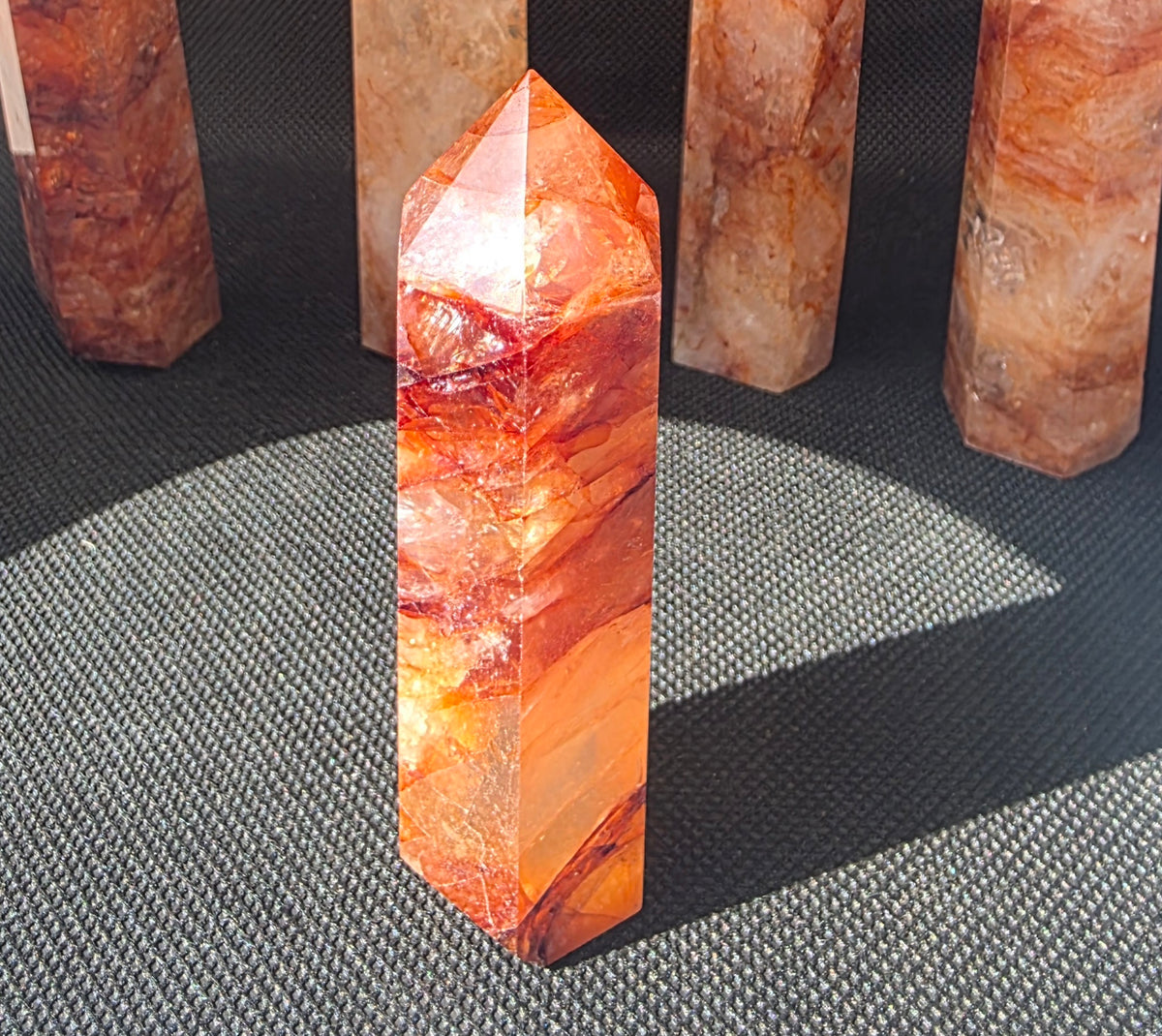 Natural Fire Quartz Crystal Towers – Premium Hematoid Quartz Points
