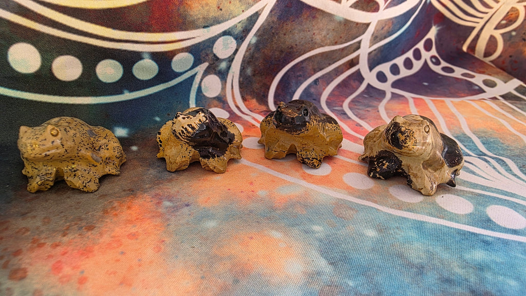 Natural Picture Jasper Frog Carving – Intuitively Chosen