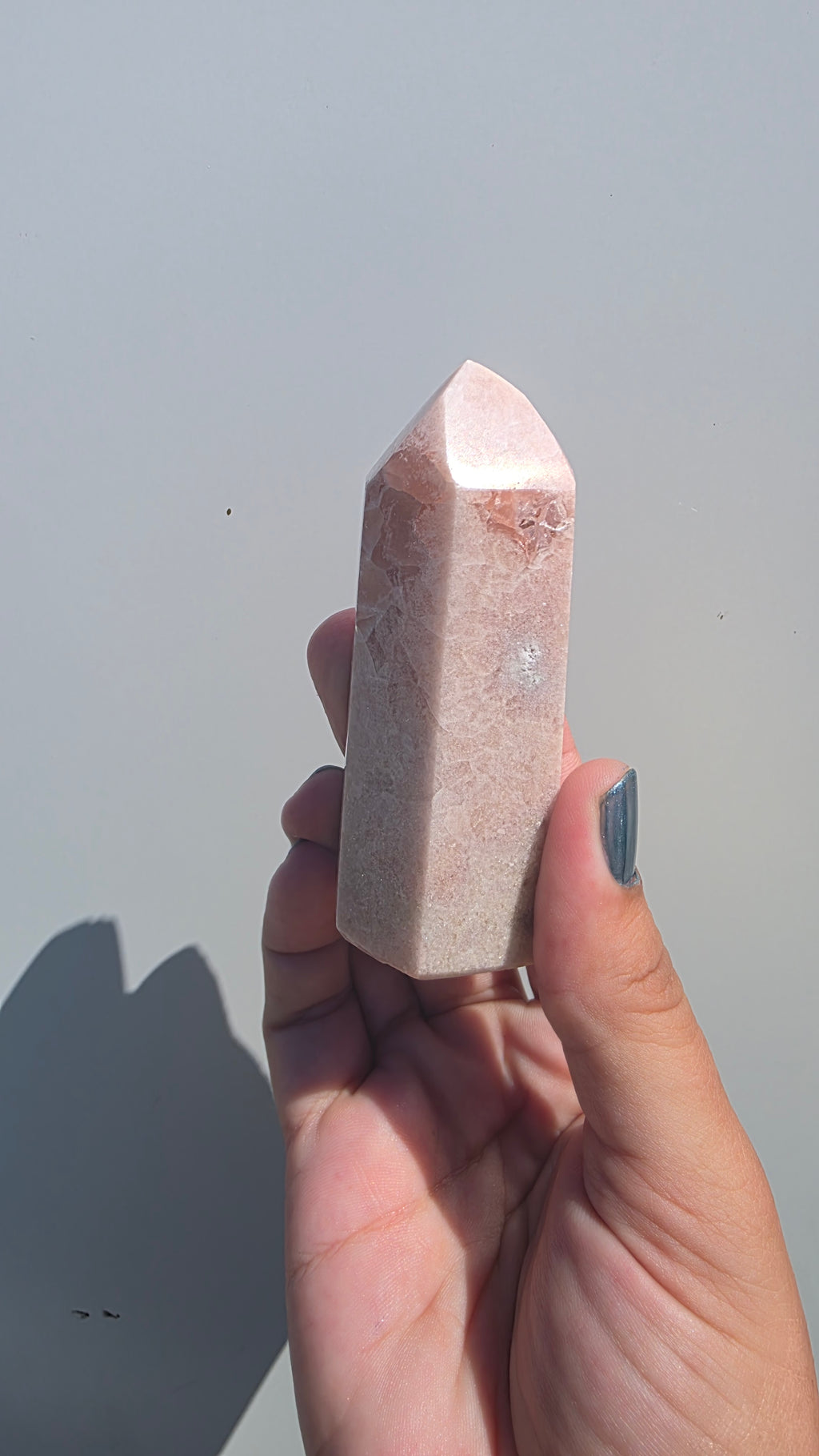 Natural Pink Amethyst Flower Agate Crystal Tower Point – Choose Your Unique Piece