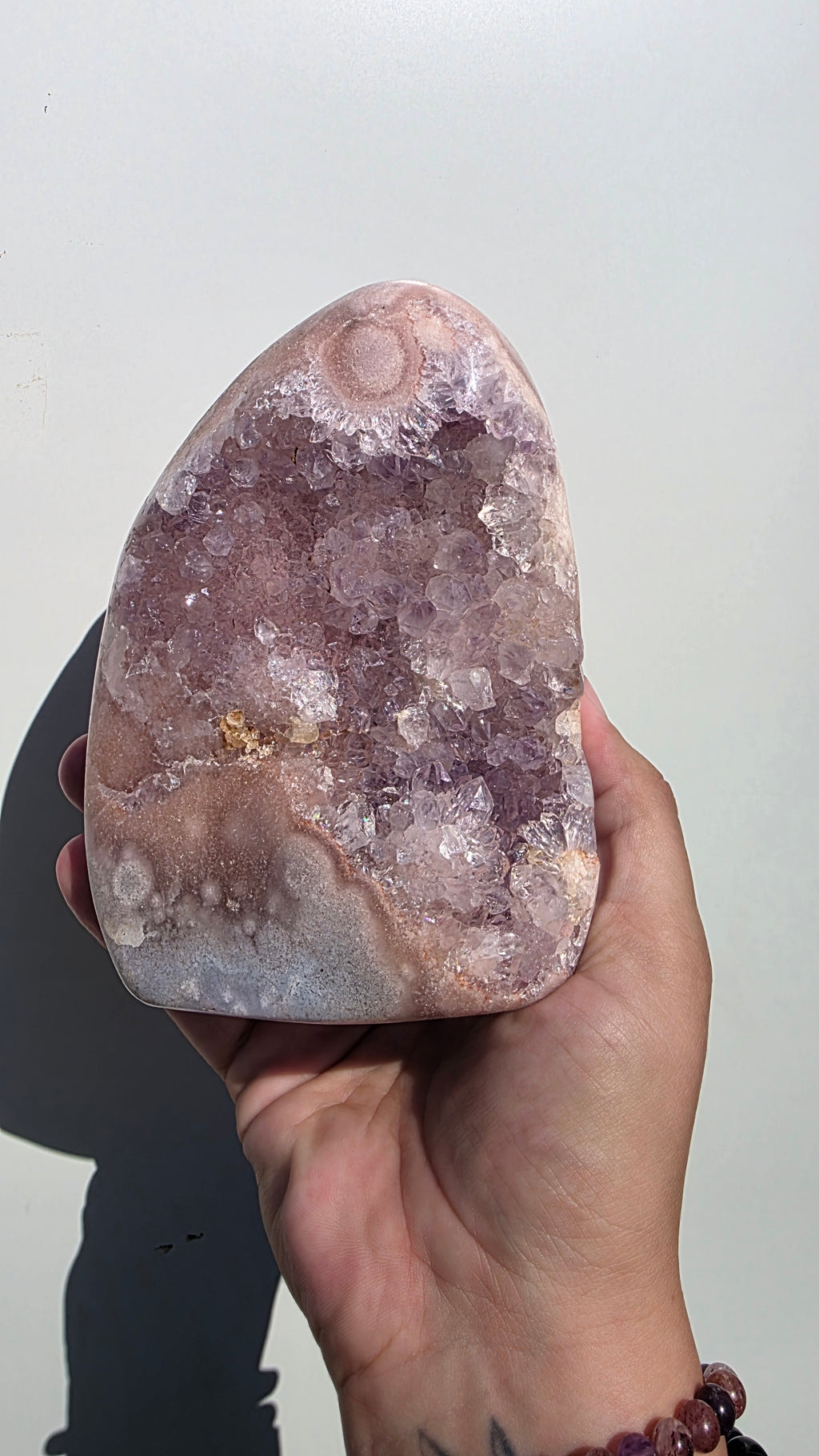 Premium Brazilian Pink Amethyst Cut-Base Geode | 1.5kg Statement Crystal