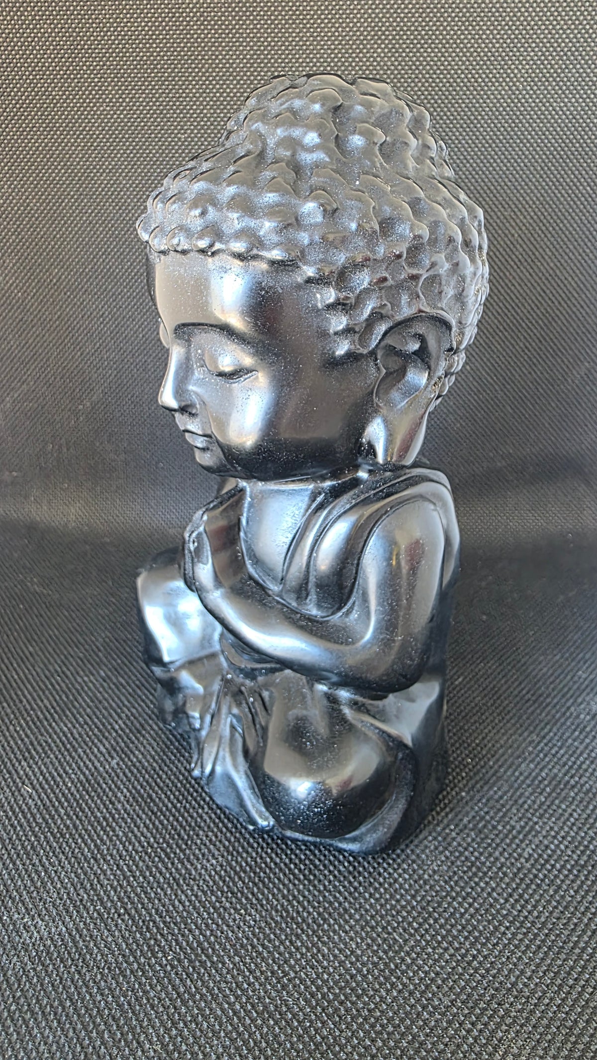 Large Natural Black Obsidian Baby Buddha Crystal Carving – 982g