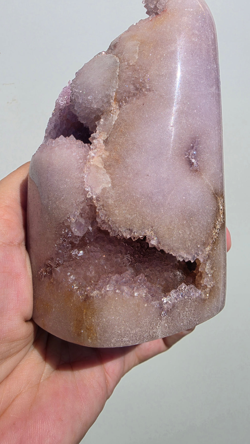 Natural Pink Amethyst Geode Tower / Freeform (828g)