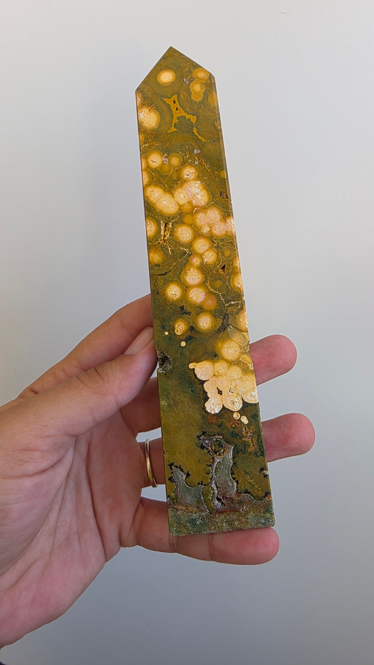 Ocean Jasper Tower – "Perfectly Imperfect" Crystal Point (18 cm, 299g)