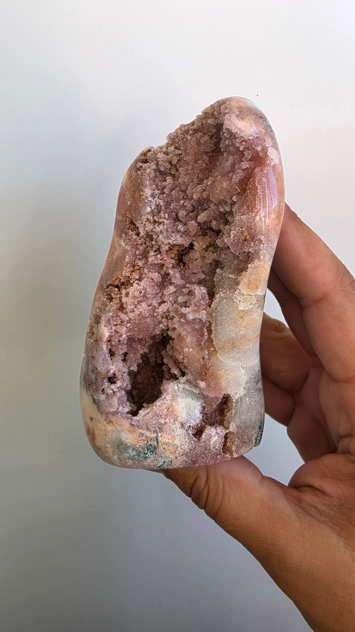 Natural Pink Amethyst Freeform Specimen with Deep Druzy Pocket – Ethically Sourced from Brazil (433g)