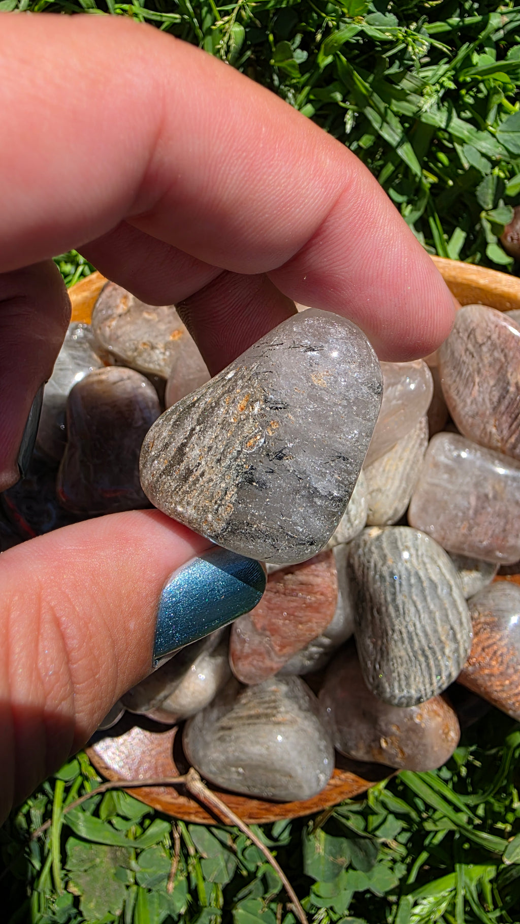 Natural Thousand Layer Quartz Tumblestones – Intuitively Chosen
