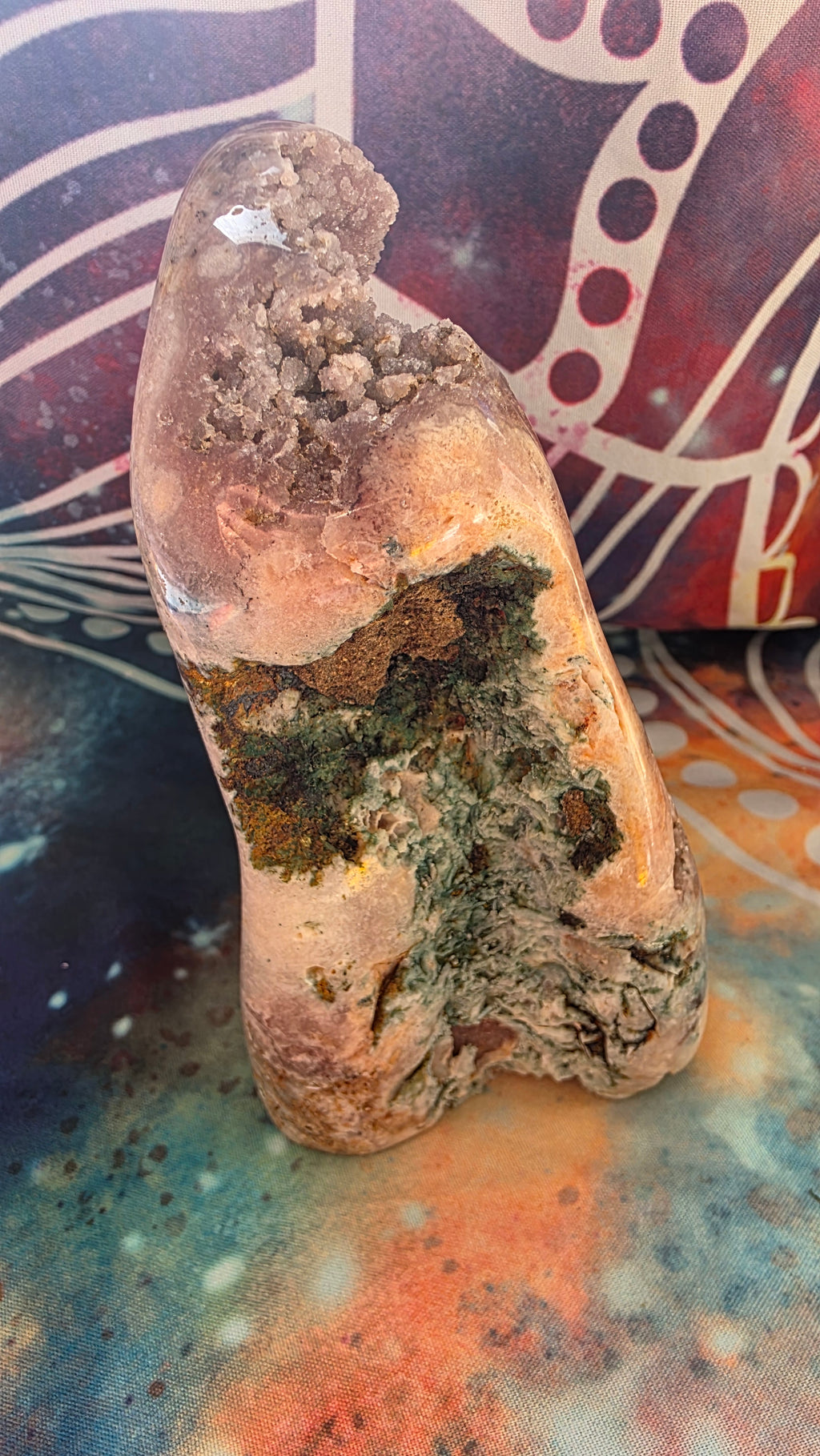Natural Pink Amethyst Freeform Specimen with Deep Druzy Pocket – Ethically Sourced from Brazil (433g)