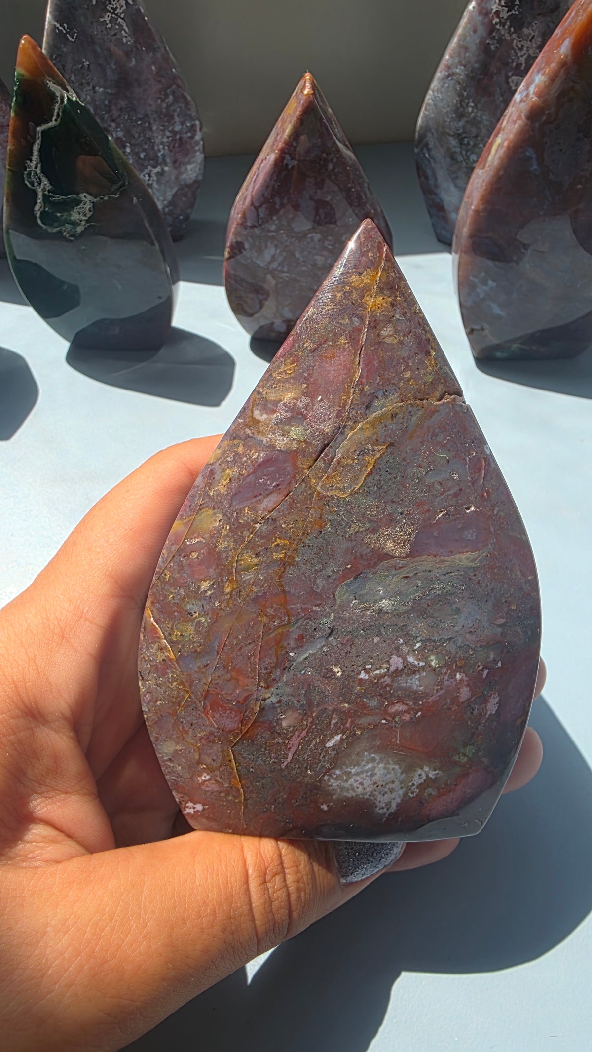 Ocean Jasper Tear-Drop Carvings - Choose Your Own (Large)