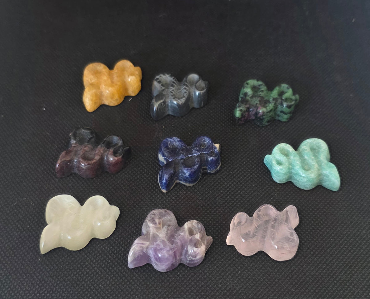 Mini Crystal Carved Snakes – Hand-Carved Gemstones