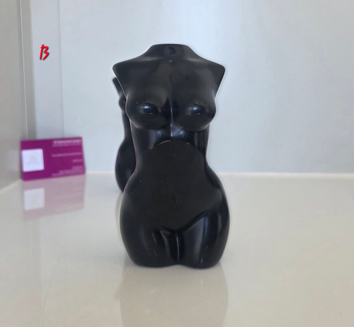 Hand-Carved Black Obsidian Body Goddess Sculpture – 15cm