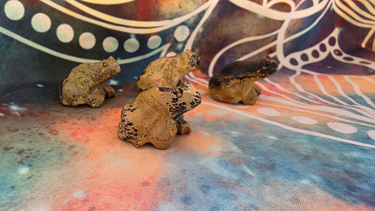 Natural Picture Jasper Frog Carving – Intuitively Chosen