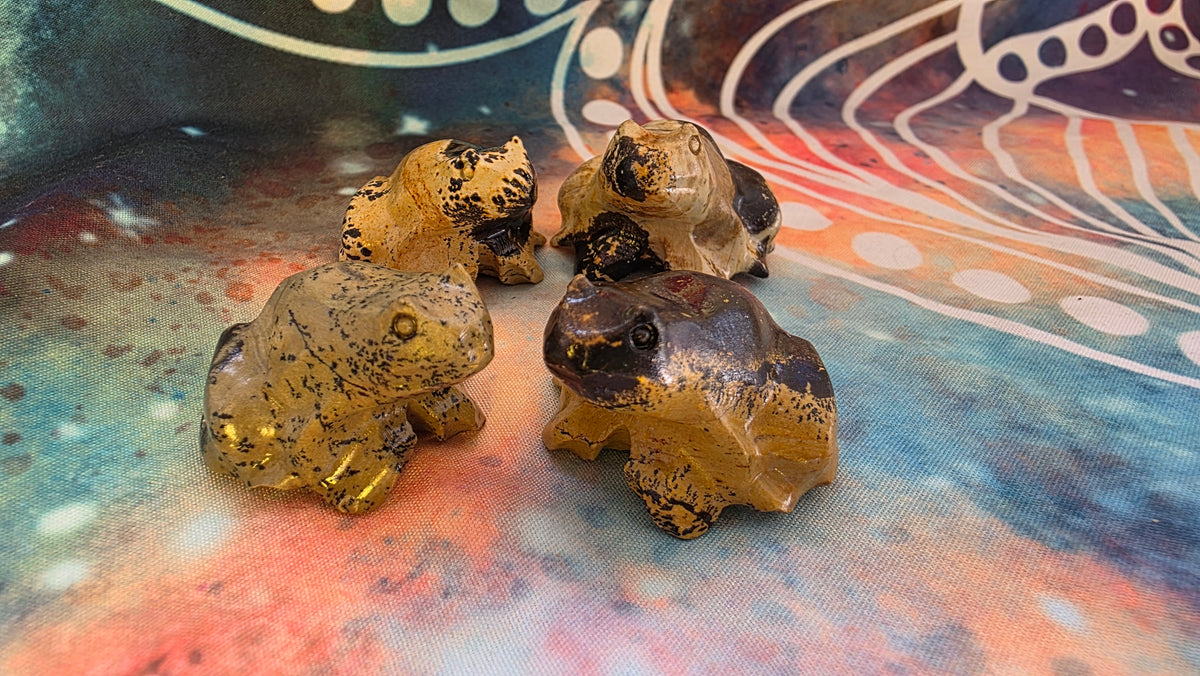 Natural Picture Jasper Frog Carving – Intuitively Chosen