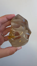 Natural Smokey Quartz Flame Carving – Grounding Crystal Decor (9x6cm, 422g)