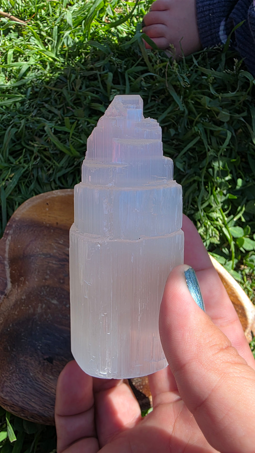 Selenite (Satin Spar) Tower – 10cm Crystal Point