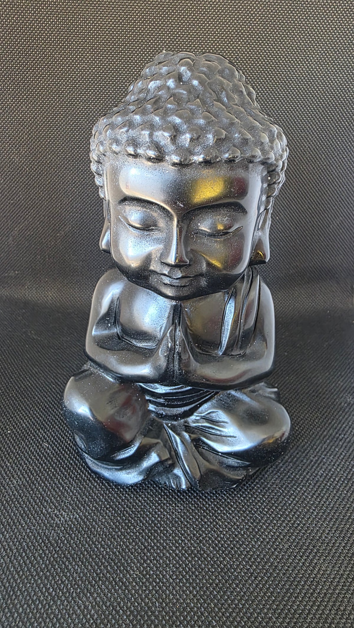 Large Natural Black Obsidian Baby Buddha Crystal Carving – 982g