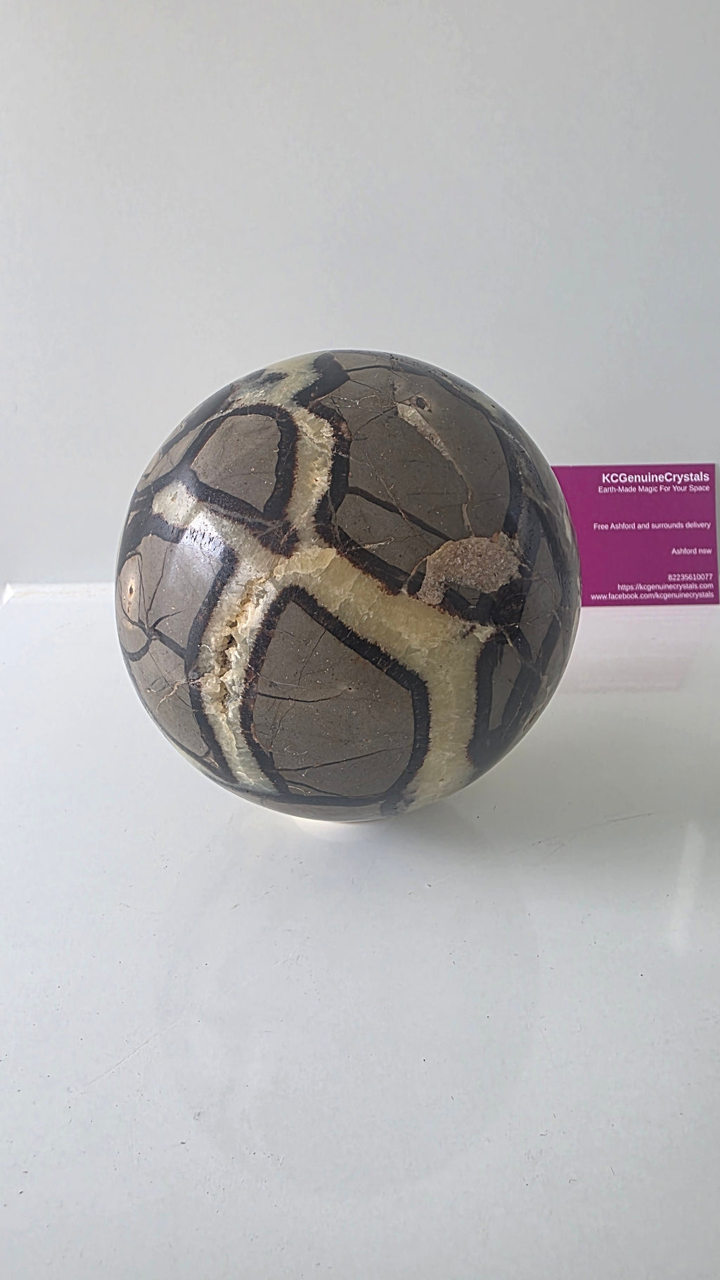Genuine Polished Septarian "Dragon Stone" Sphere | 10cm, 1.74kg