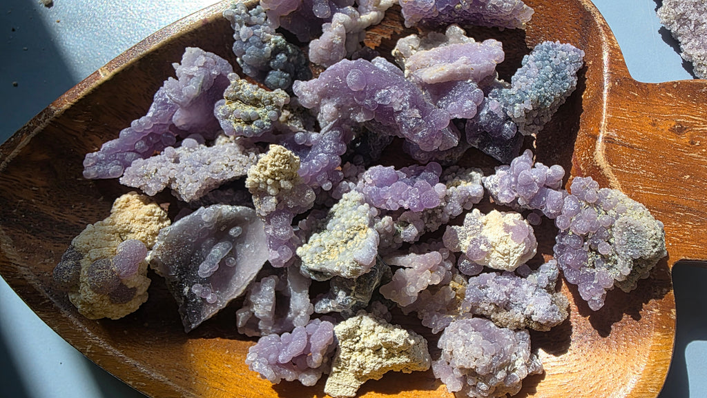 Mini Raw Grape Agate Clusters – Intuitively Chosen