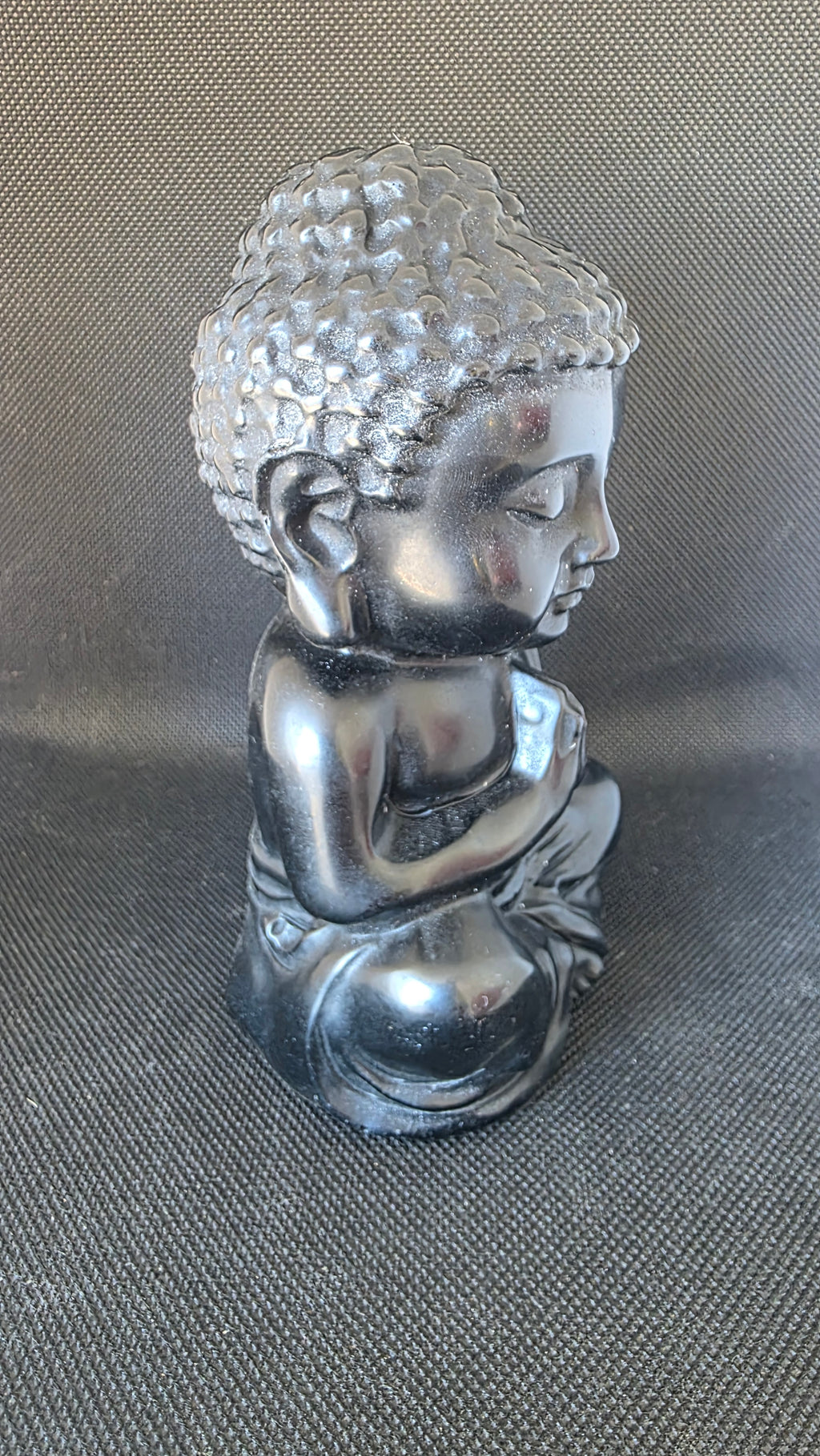 Large Natural Black Obsidian Baby Buddha Crystal Carving – 982g