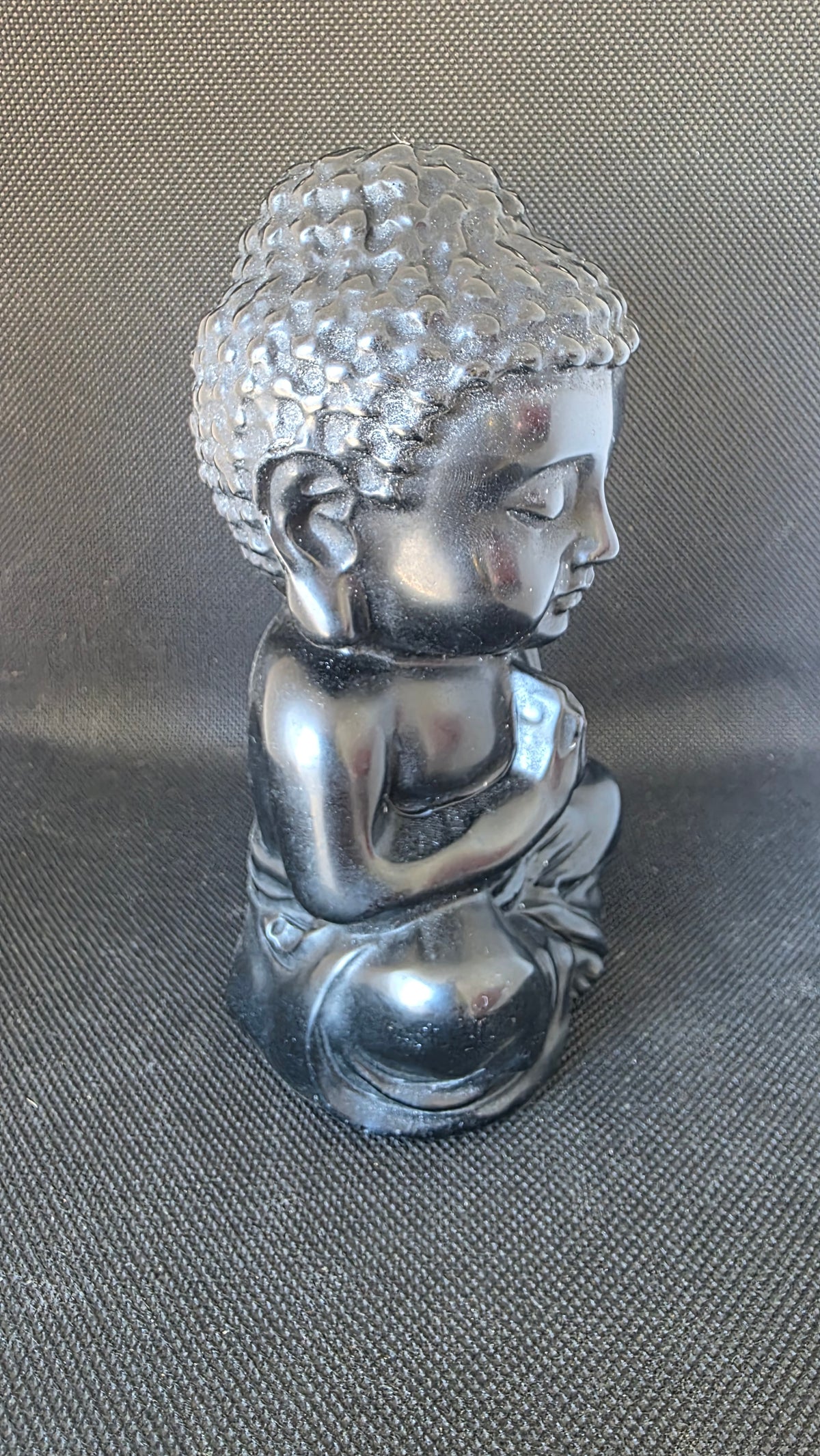 Large Natural Black Obsidian Baby Buddha Crystal Carving – 982g