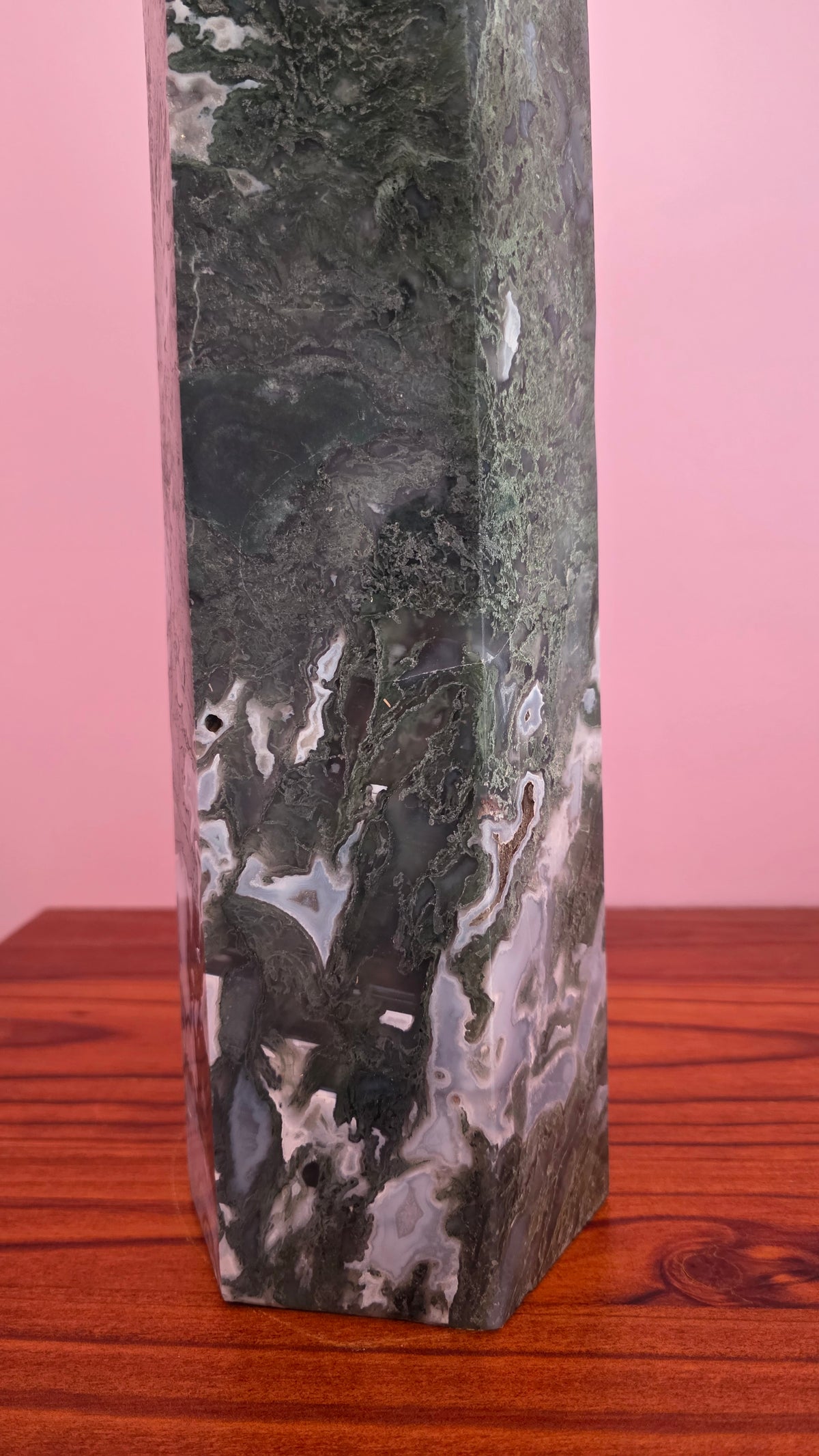 Large Statement Moss Agate Crystal Tower – 53cm (11.8kg)