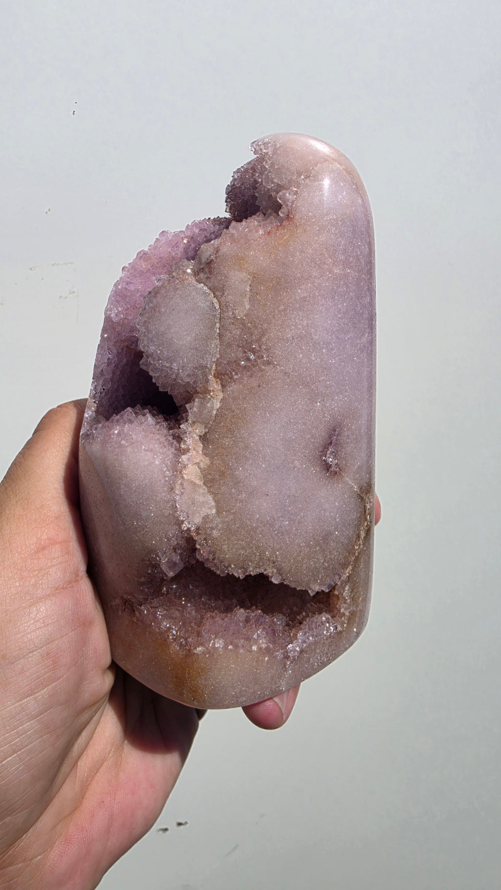 Natural Pink Amethyst Geode Tower / Freeform (828g)