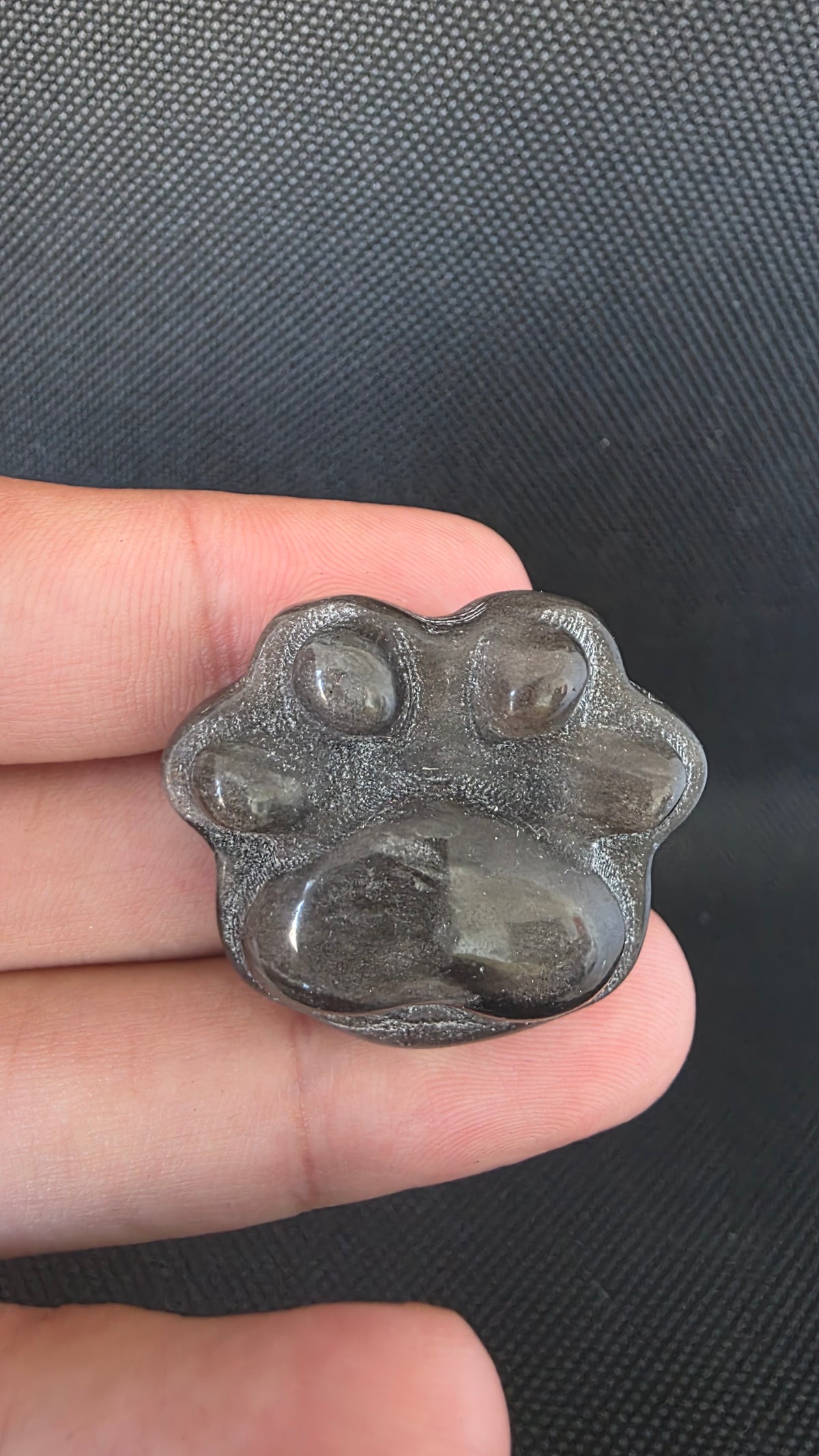 Silver Sheen Obsidian Paw Carving – Intuitively Chosen (3.2cm x 2.6cm)