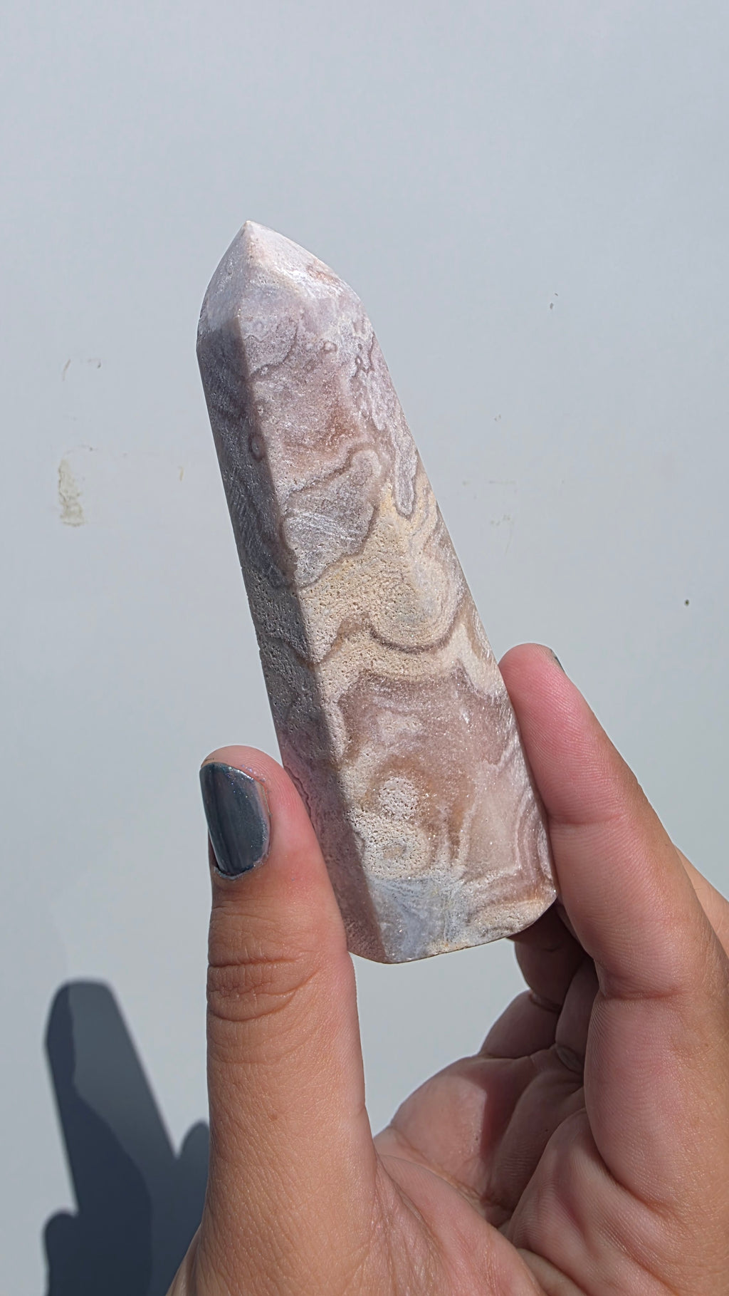 Natural Pink Amethyst Flower Agate Crystal Tower Point – Choose Your Unique Piece