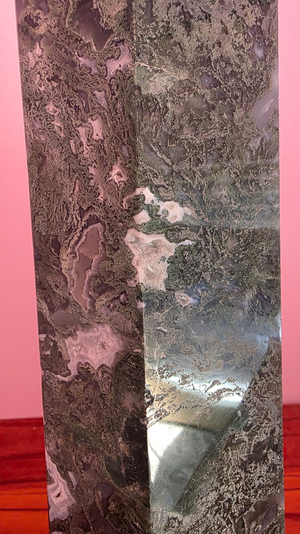 Large Statement Moss Agate Crystal Tower – 53cm (11.8kg)