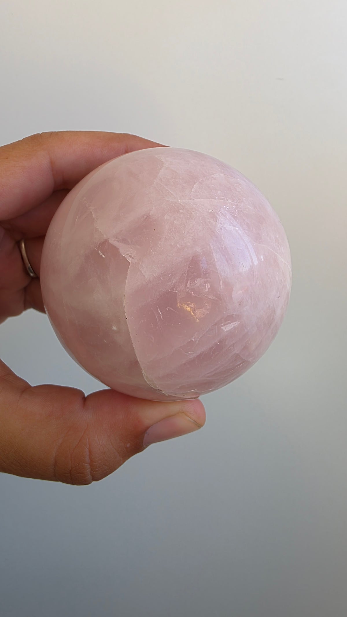 Premium Rose Quartz Crystal Sphere – 6.8cm (513g)