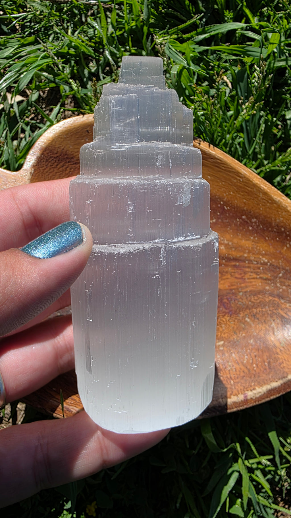 Selenite (Satin Spar) Tower – 10cm Crystal Point