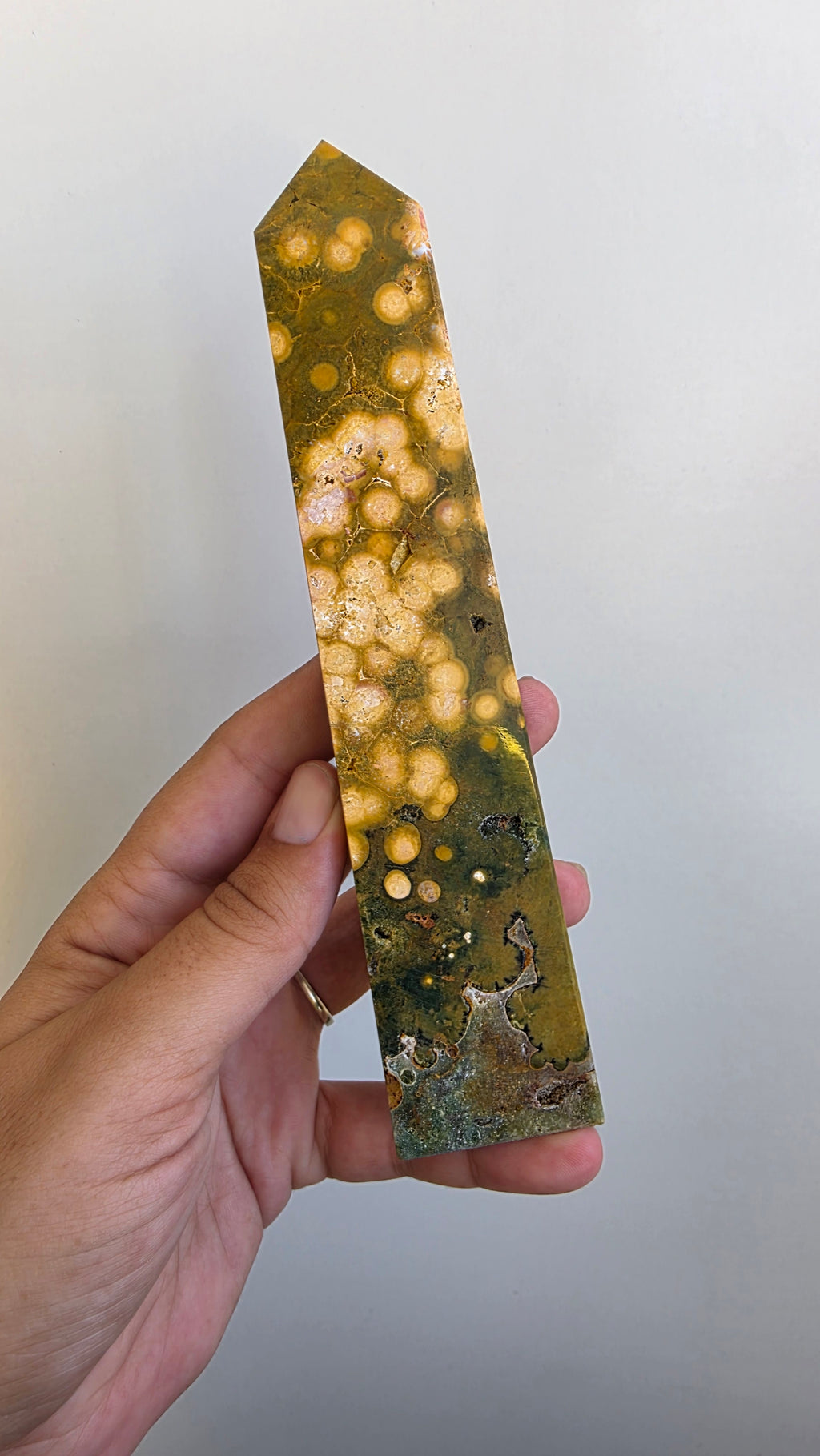 Ocean Jasper Tower – "Perfectly Imperfect" Crystal Point (18 cm, 299g)