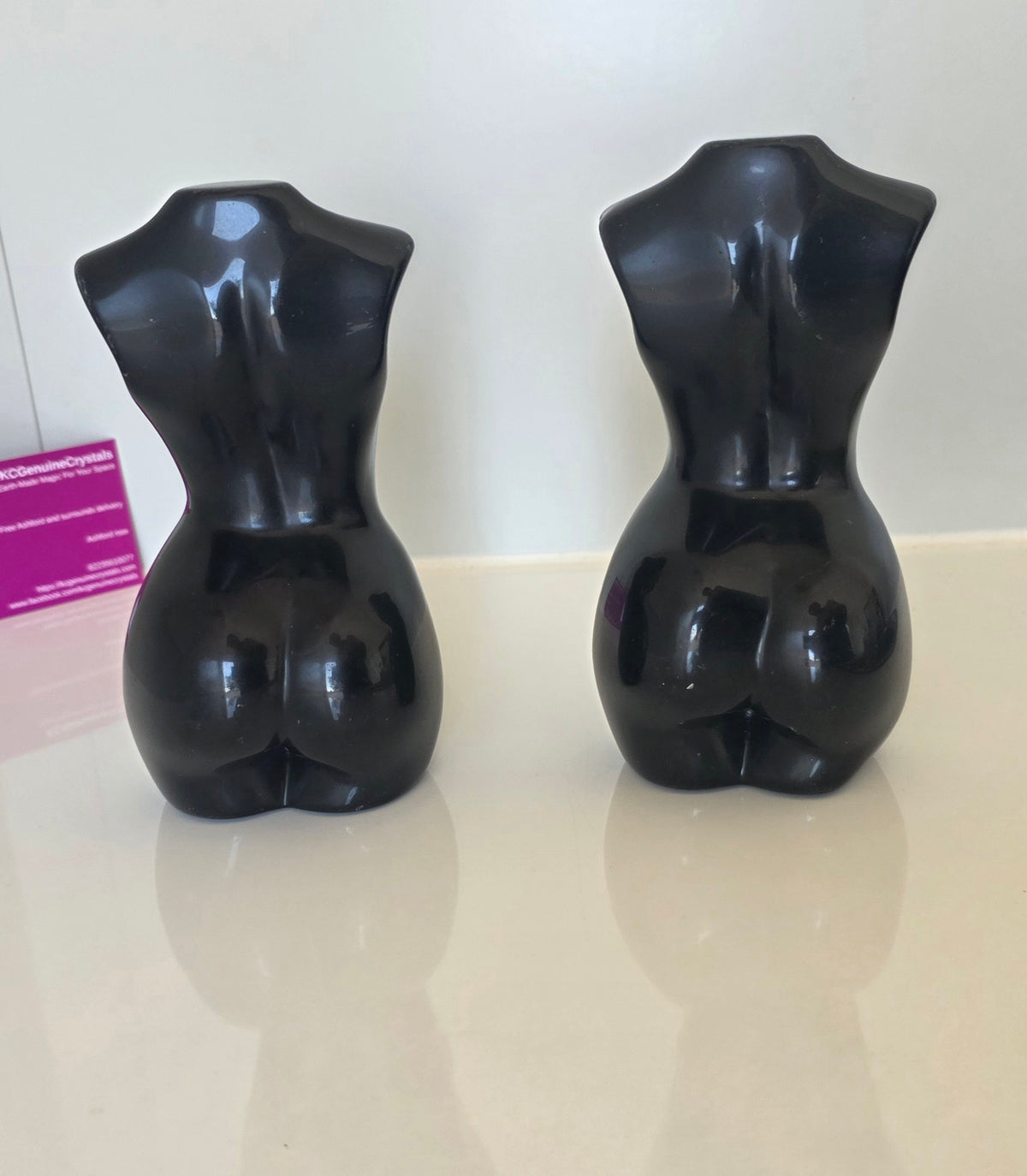 Hand-Carved Black Obsidian Body Goddess Sculpture – 15cm