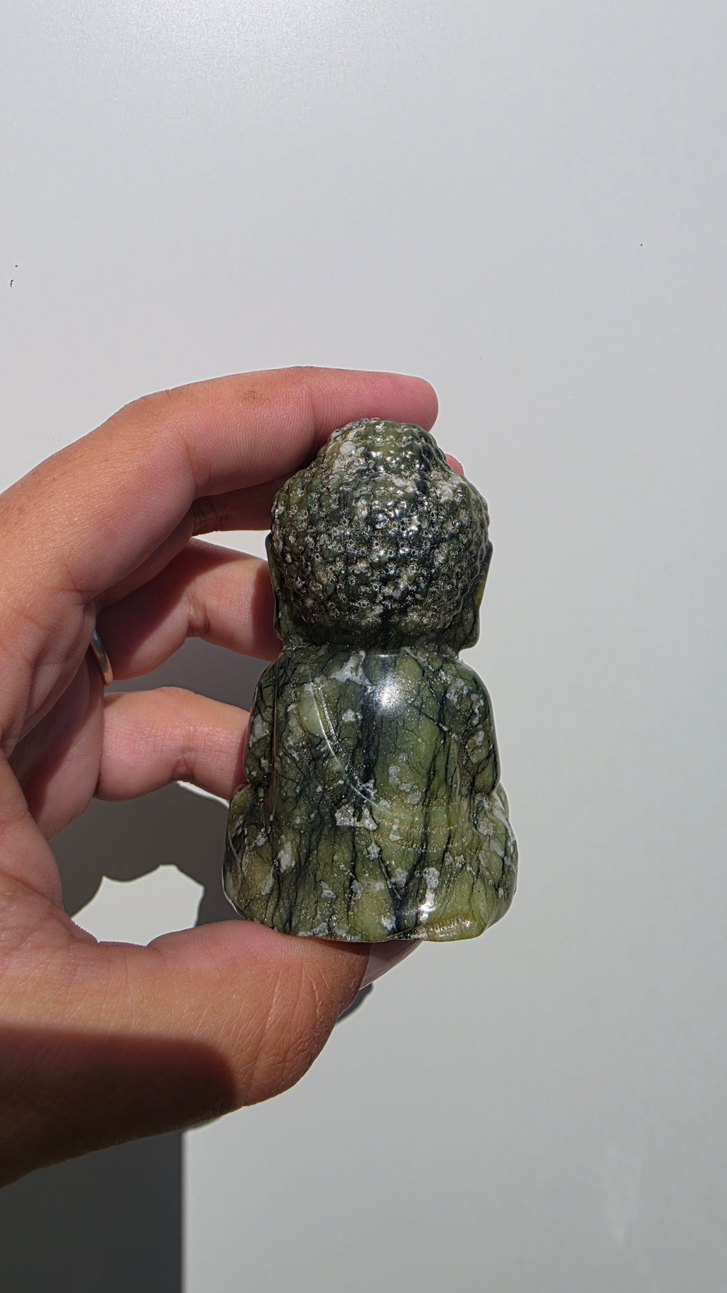 Hand-Carved Serpentine Baby Buddha Crystal Carving