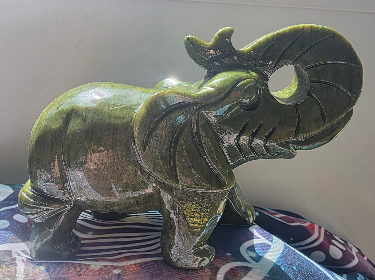 Carved Serpentine Elephant – Intuitively Chosen 1.2kgs