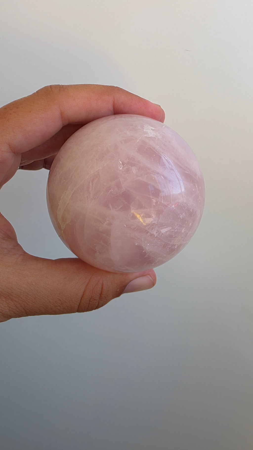 Premium Rose Quartz Crystal Sphere – 6.8cm (513g)