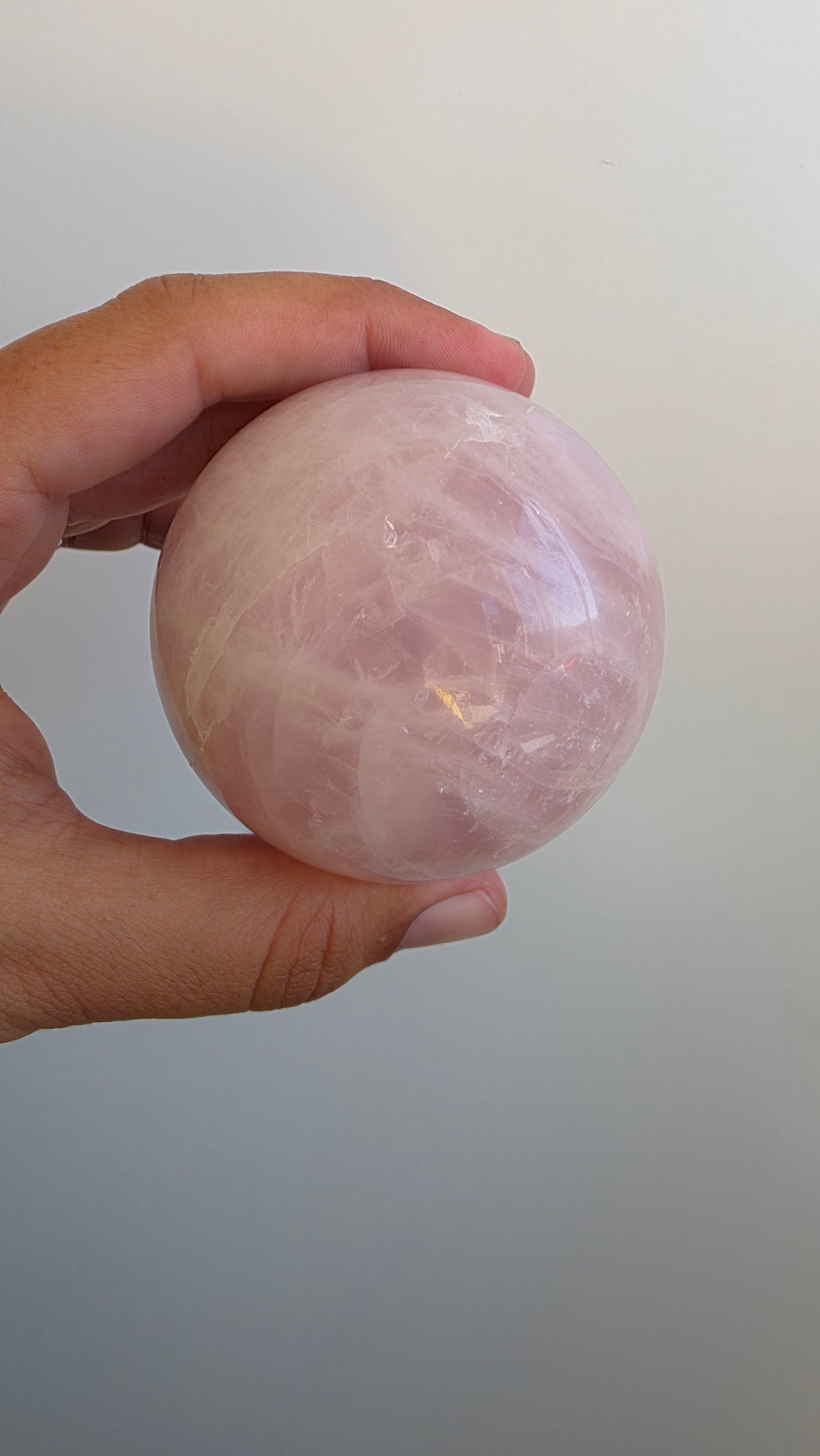 Premium Rose Quartz Crystal Sphere – 6.8cm (513g)