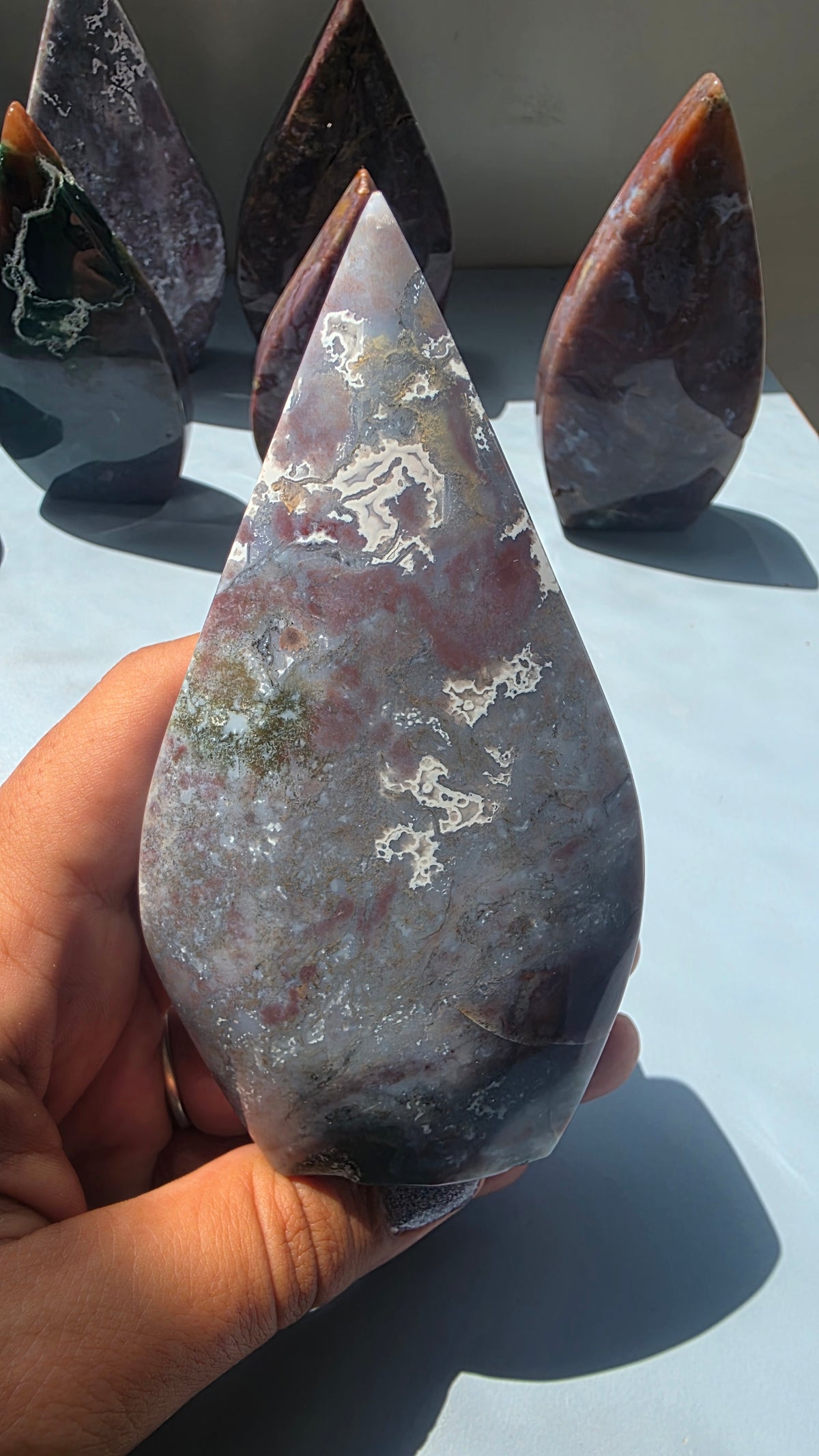 Ocean Jasper Tear-Drop Carvings - Choose Your Own (Large)