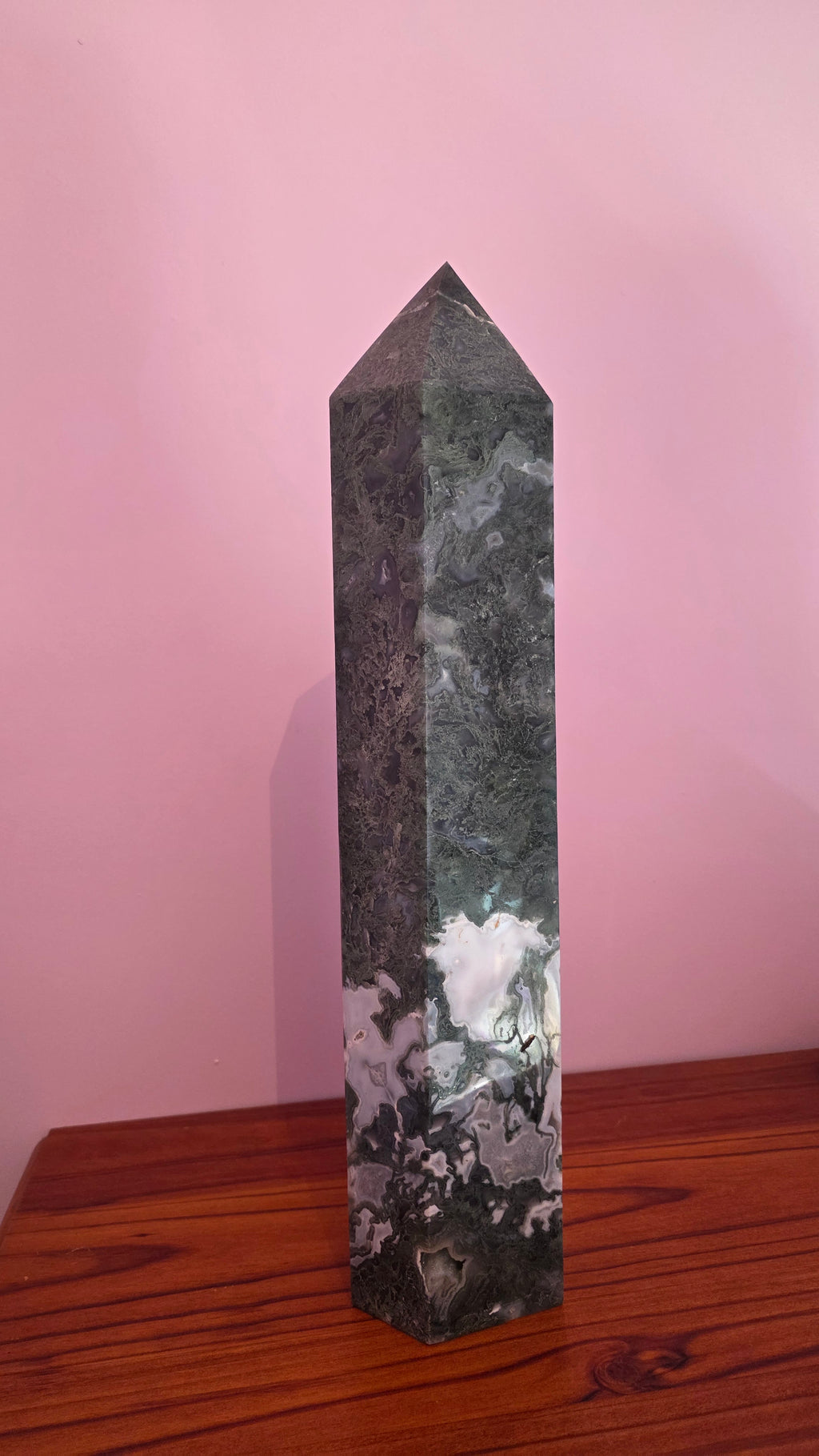 Large Statement Moss Agate Crystal Tower – 53cm (11.8kg)