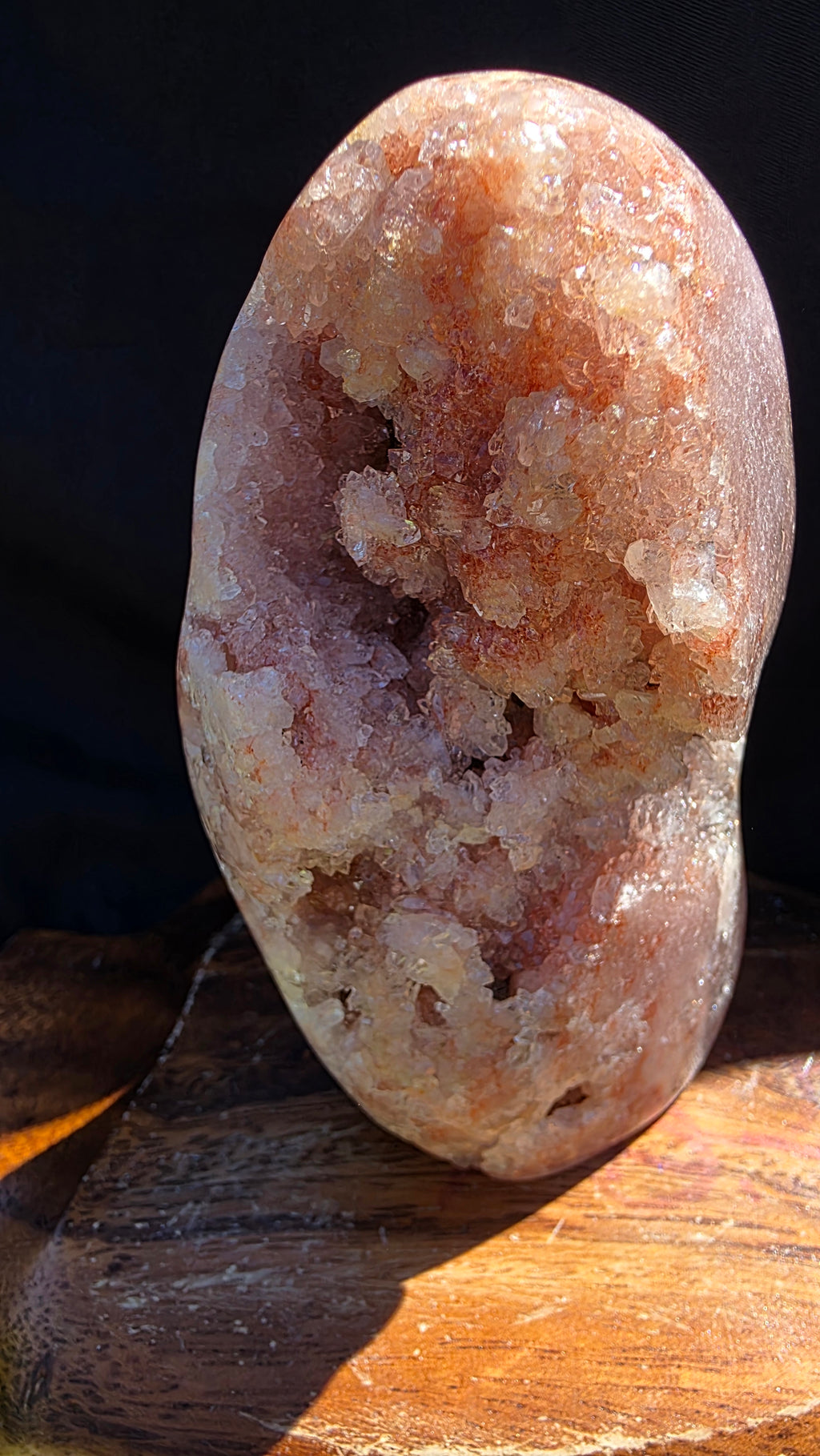 10cm Pink Amethyst Crystal Geode 350g, Raw Cluster Mineral Specimen