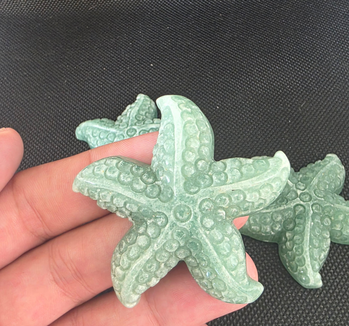 Green Aventurine Starfish Carving (4.5–5cm) Intuitively Chosen