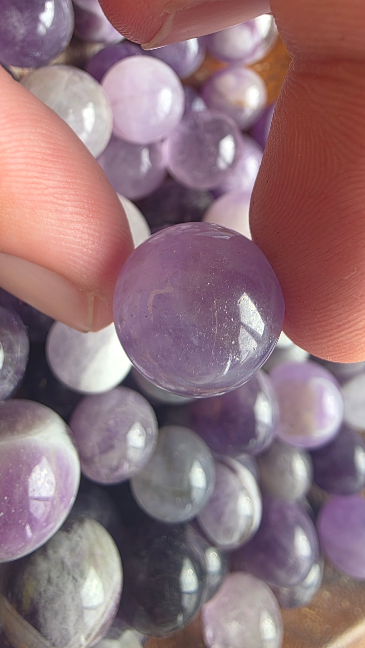 Intuitively Chosen Amethyst Mini Spheres (1-1.5cm) – Regular & Chevron Amethyst Pocket Crystals