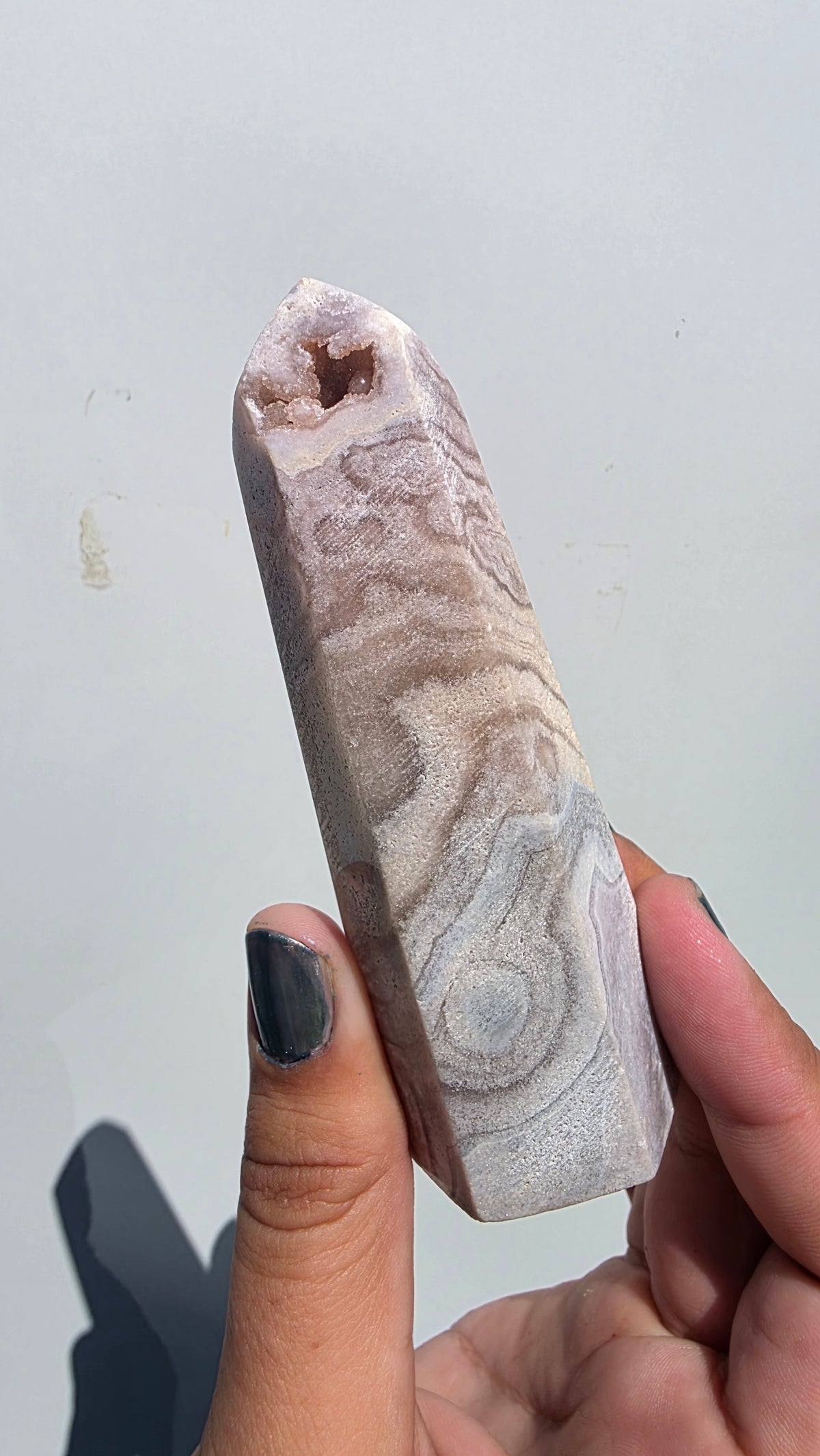 Natural Pink Amethyst Flower Agate Crystal Tower Point – Choose Your Unique Piece